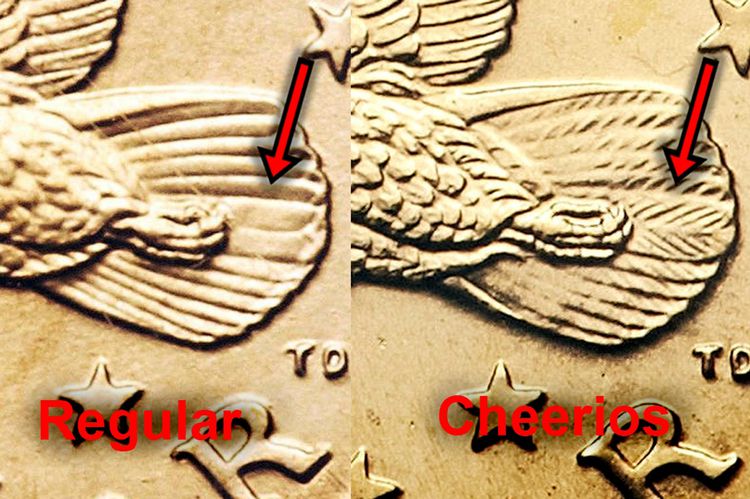 Sacagawea regular versus Cheerios reverse comparison