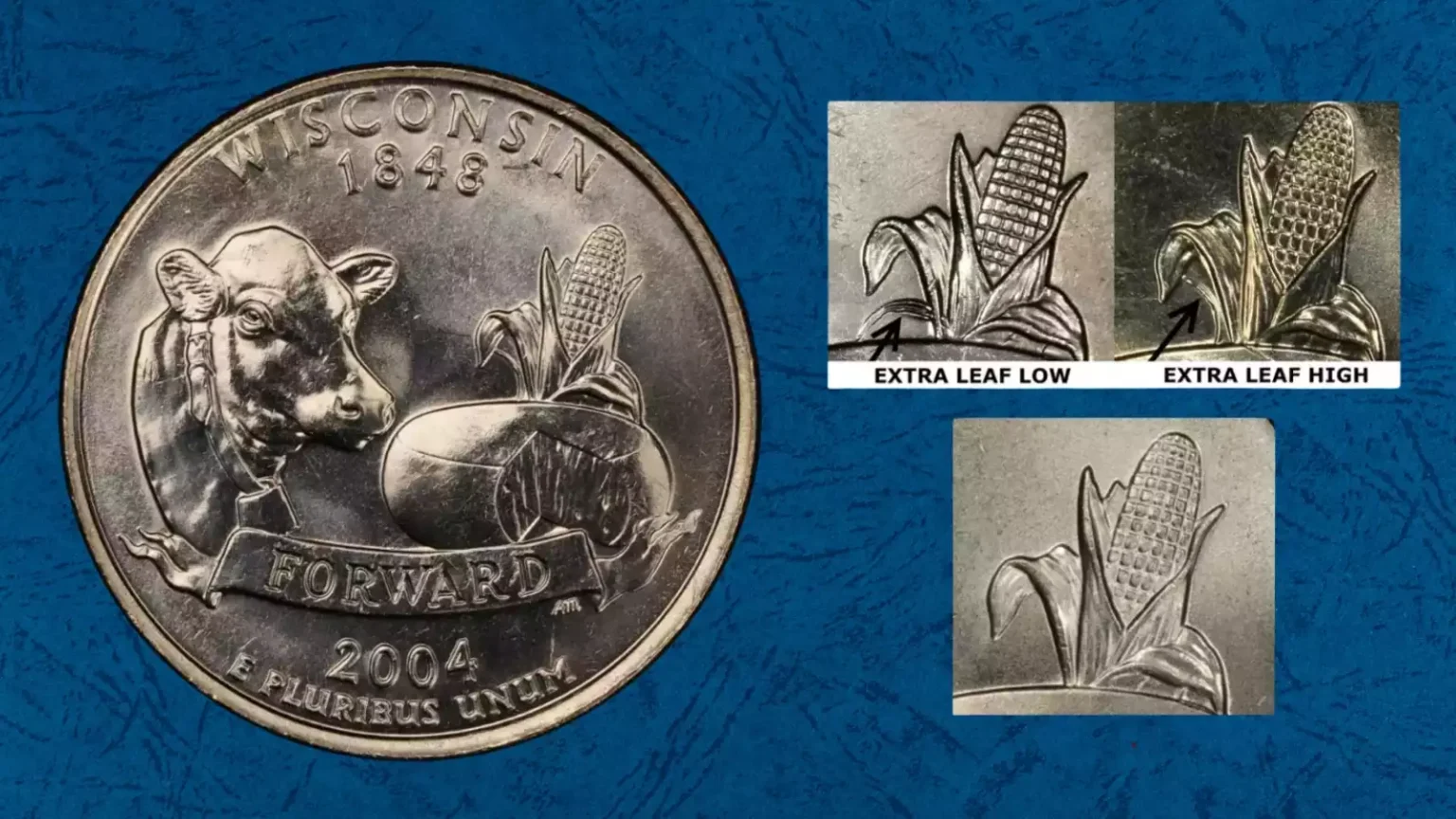2004-D Wisconsin extra leaf quarter reference