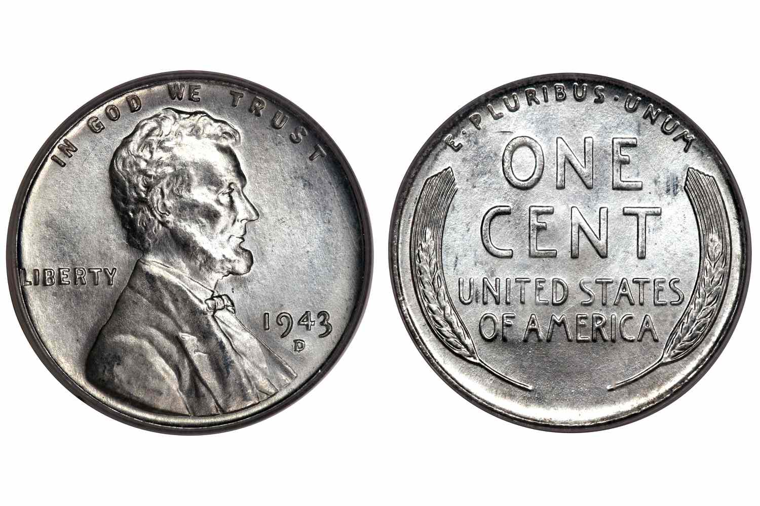1943-D Lincoln steel cent reference