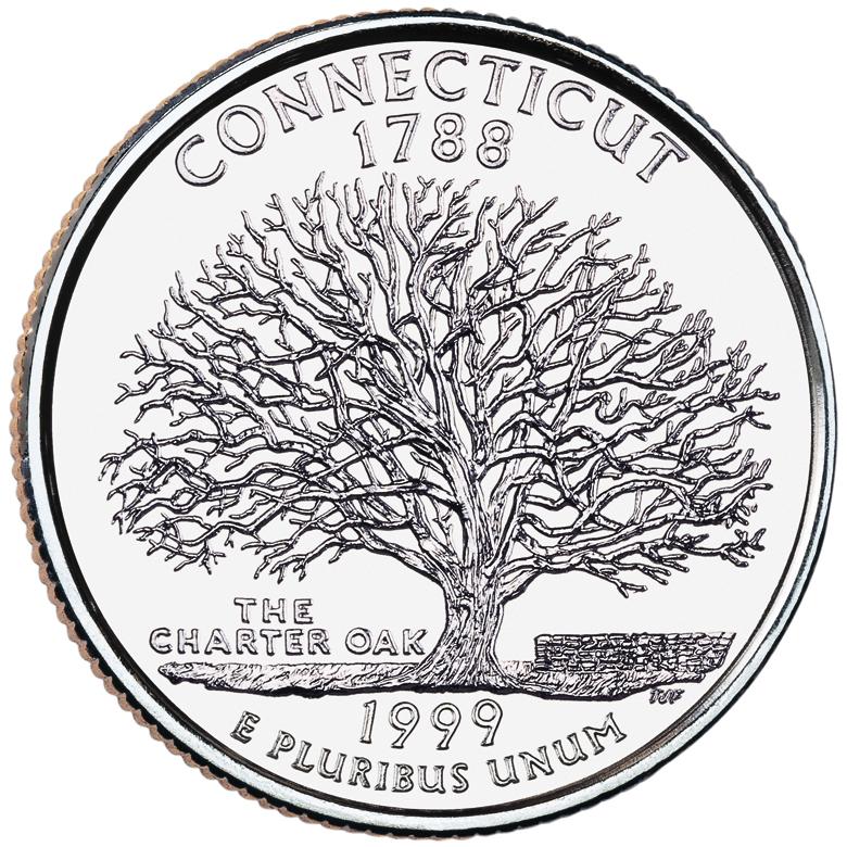 1999 Connecticut 25 Cent reverse