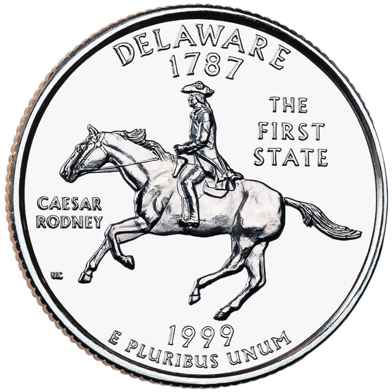 1999 Dleaware 25 Cent reverse