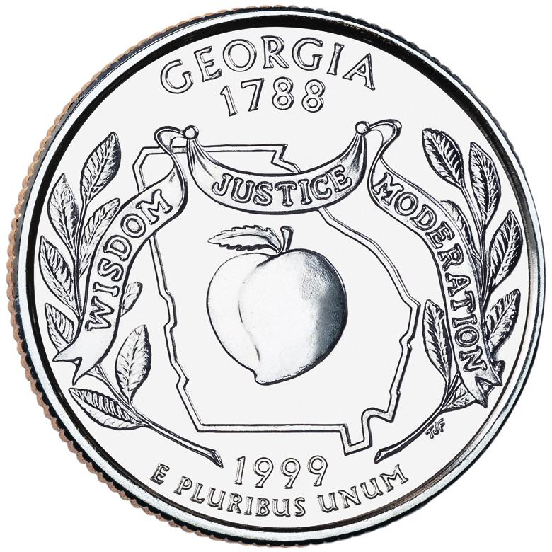 1999 Georgia 25 Cent reverse
