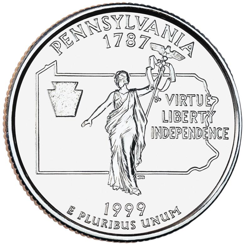 1999 Pennsylvania 25 Cent reverse