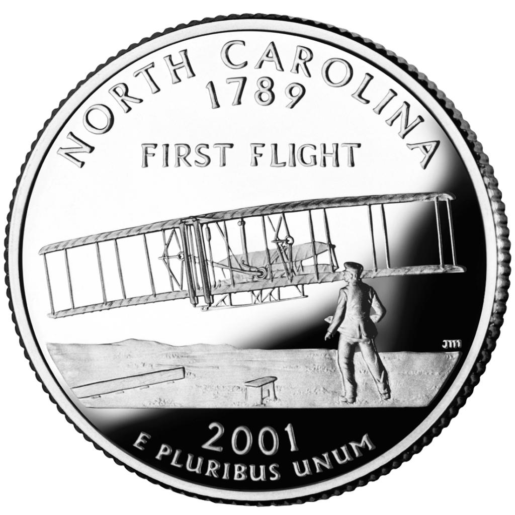 2001 North Carolina 25 Cent reverse