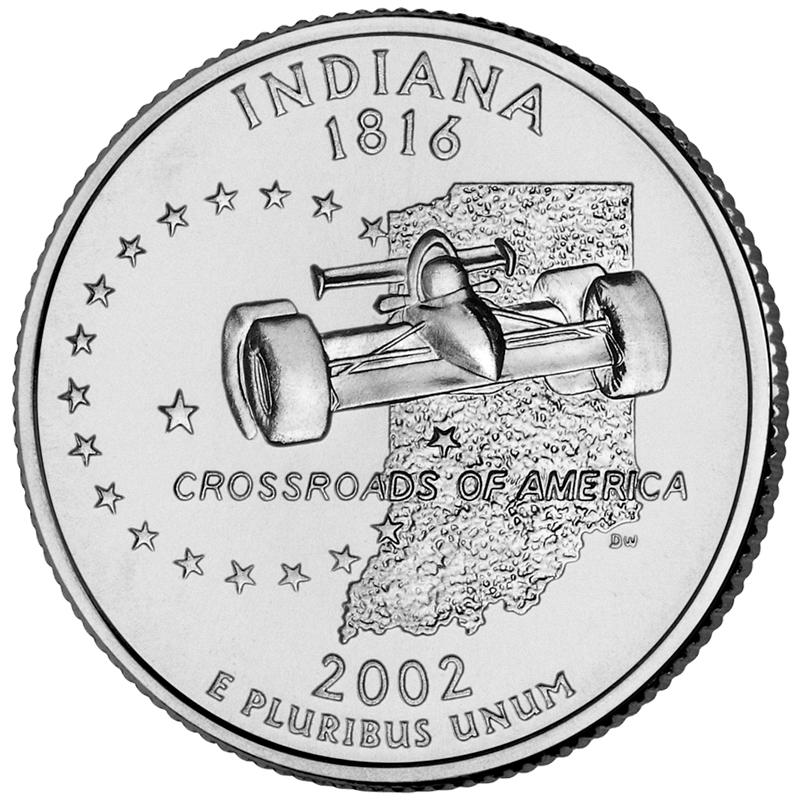 2002 Indiana 25 Cent reverse