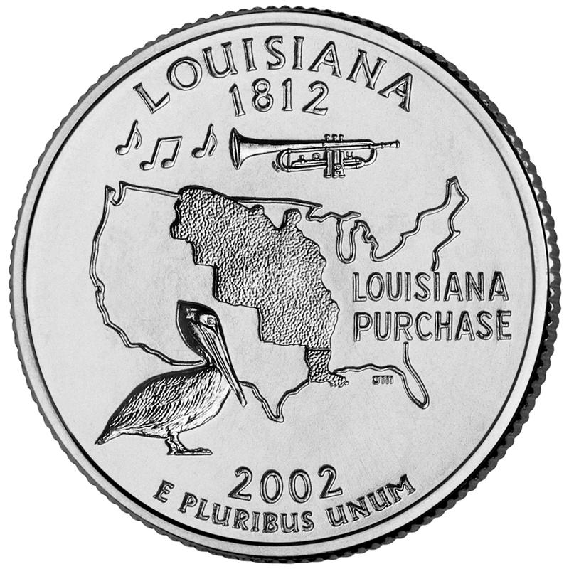 2002 Louisiana 25 Cent reverse