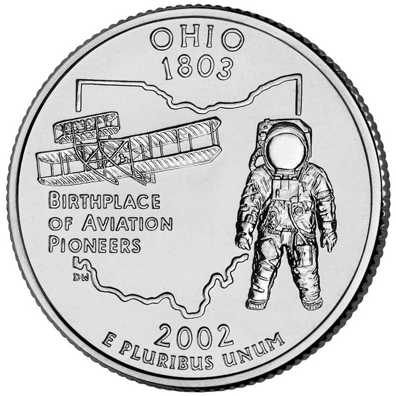 2002 Ohio 25 Cent reverse