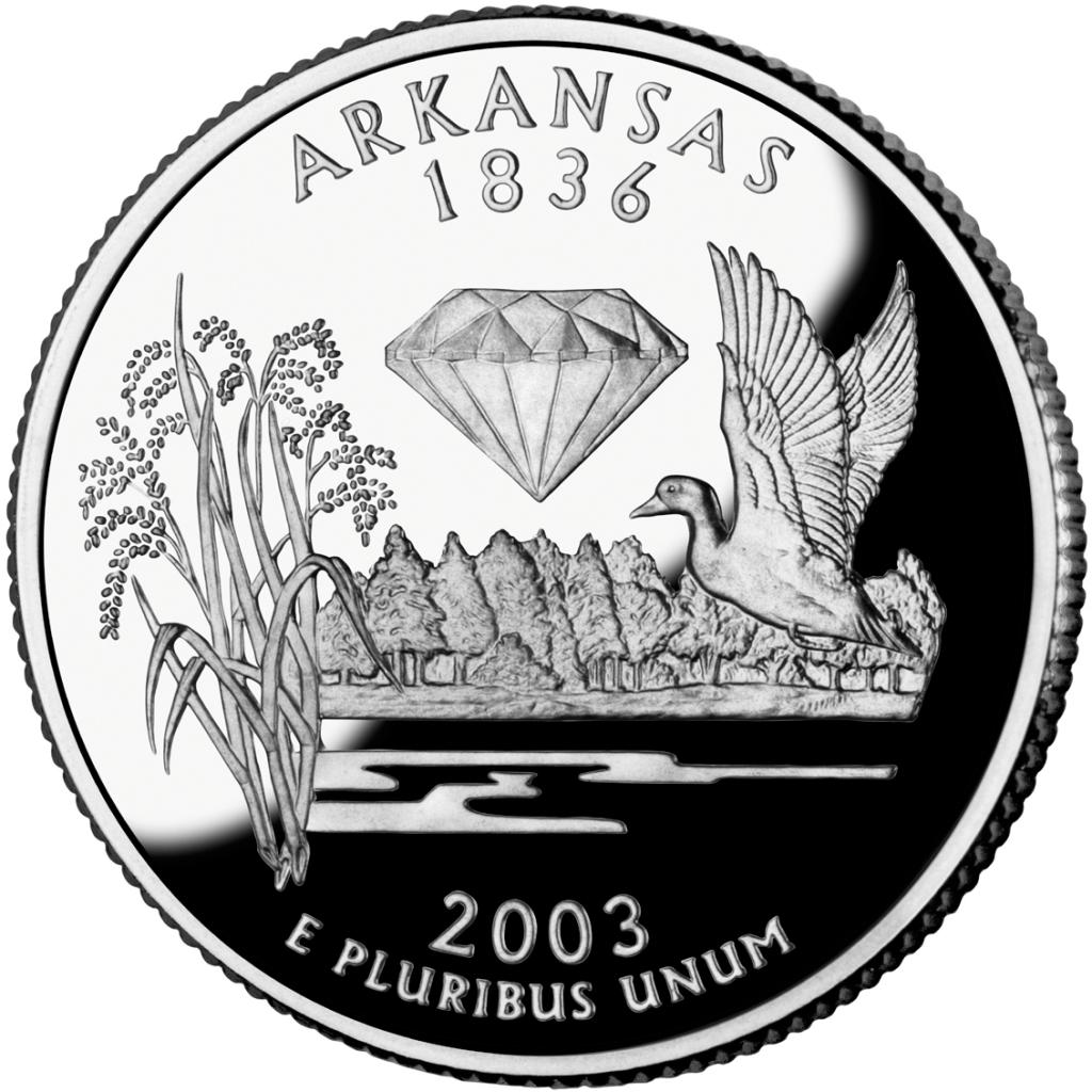 2003 Arkansas 25 Cent reverse