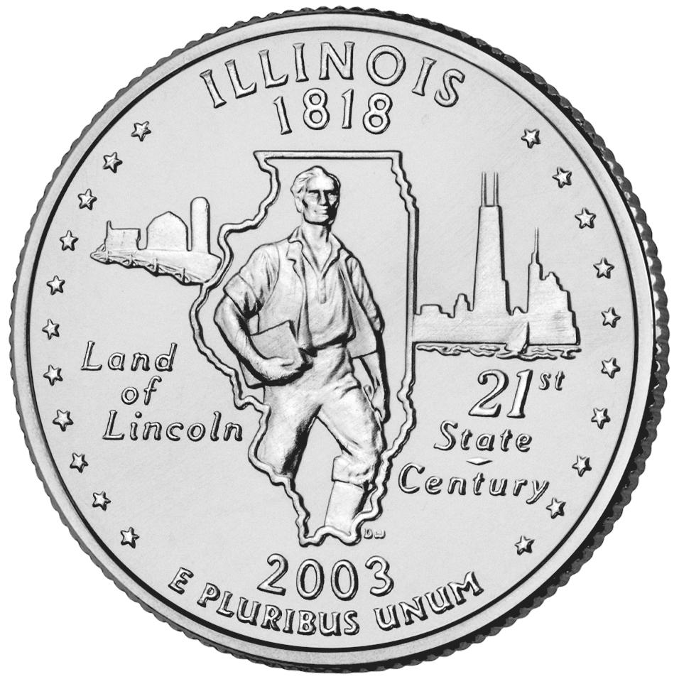 2003 Illinois50 States 25 Cent reverse