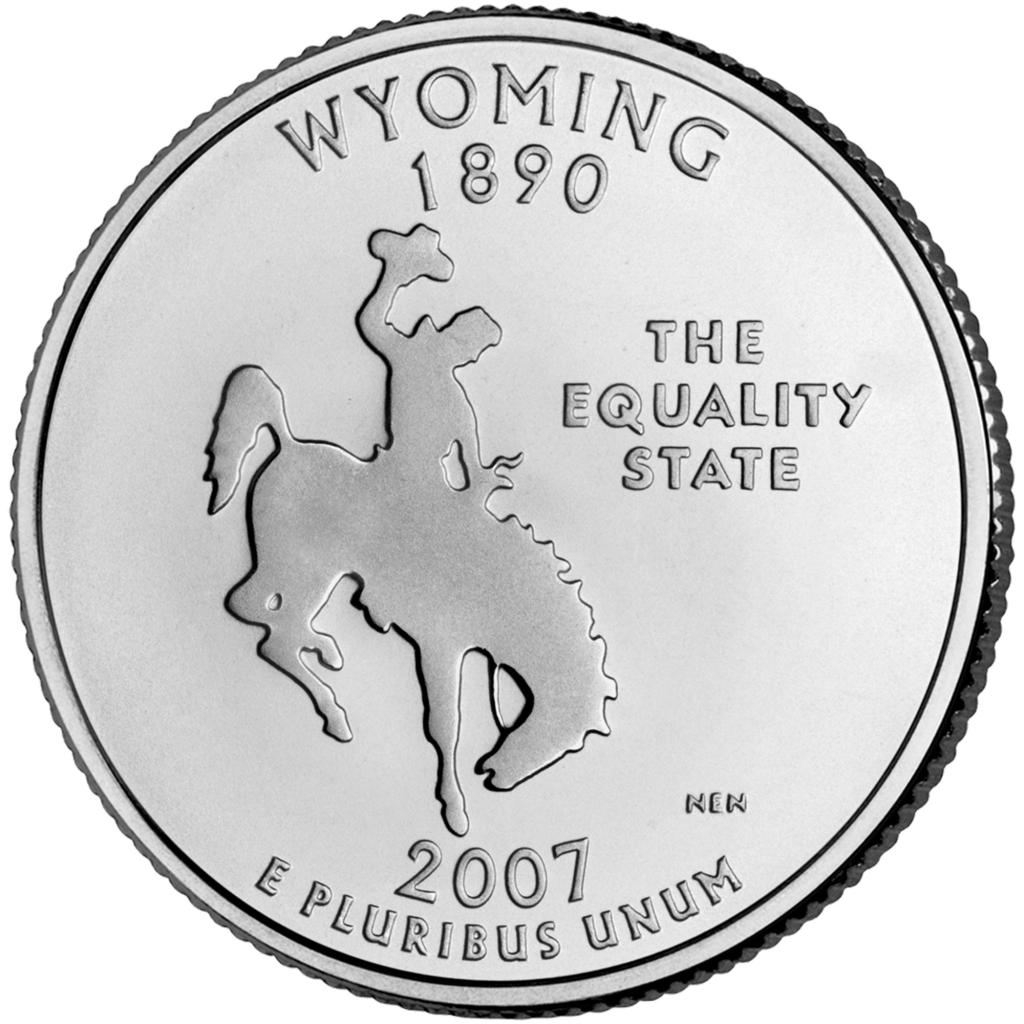 2007 Wyoming 25 Cent reverse