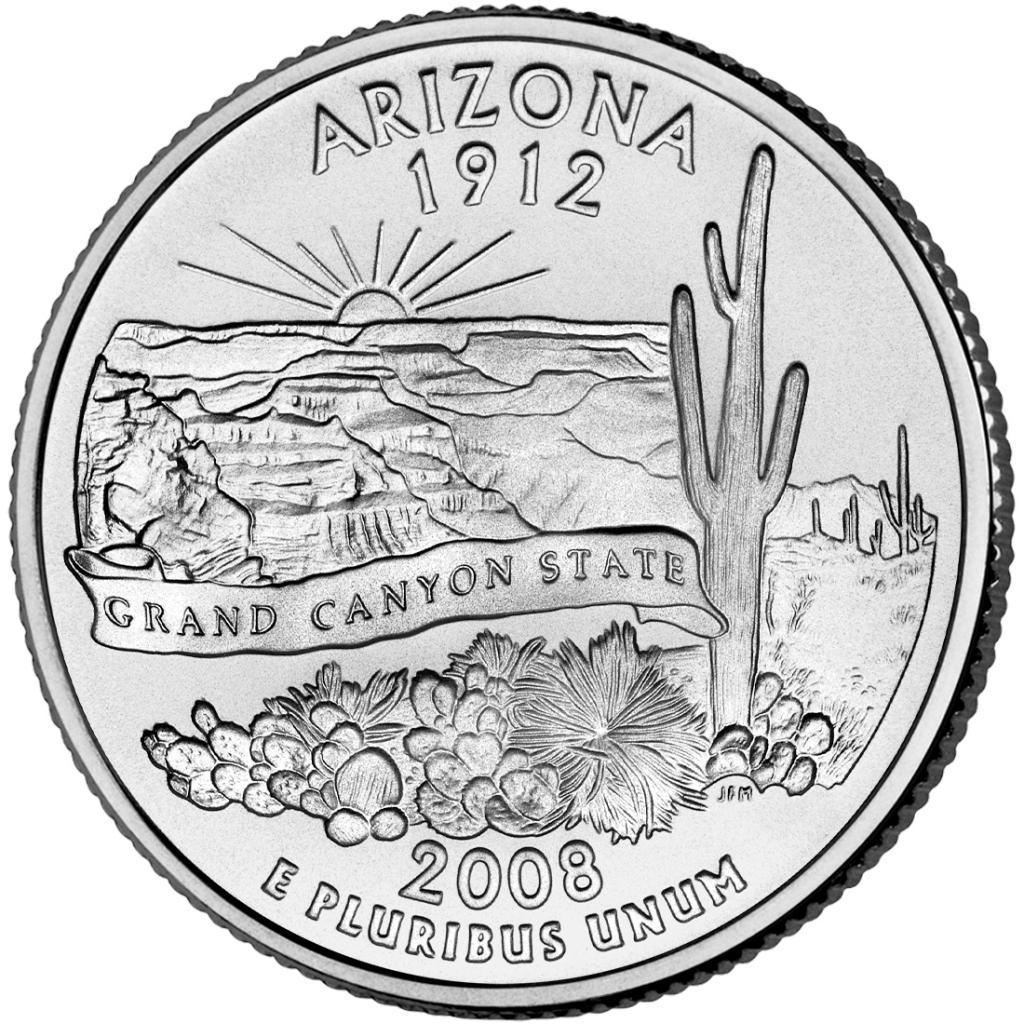 2008 Arizona 25 Cent reverse