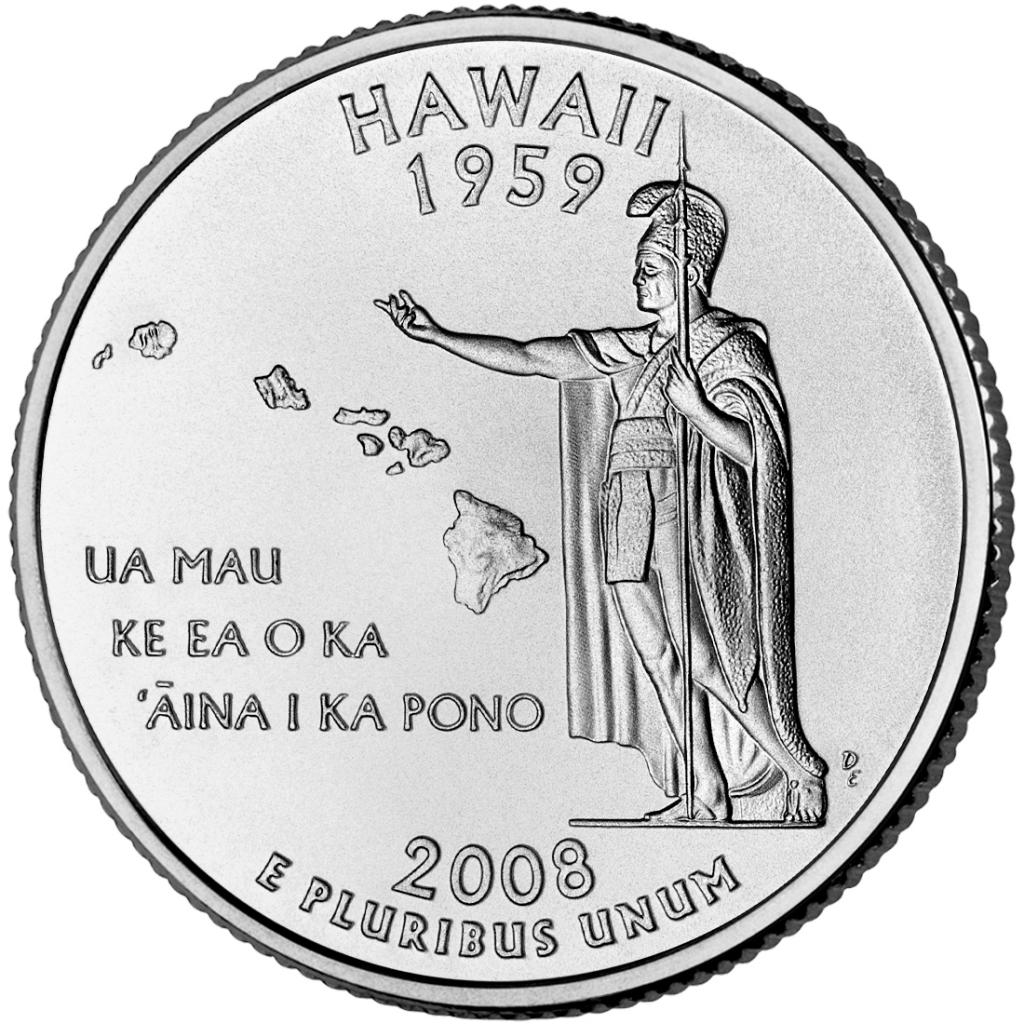 2008 Hawaii State 25 Cent reverse