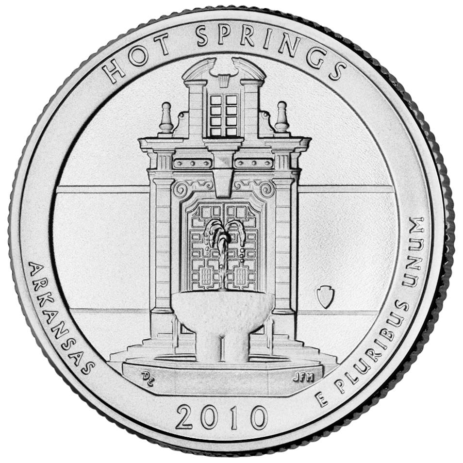 2010 Hot Springs National Park 25 Cent reverse