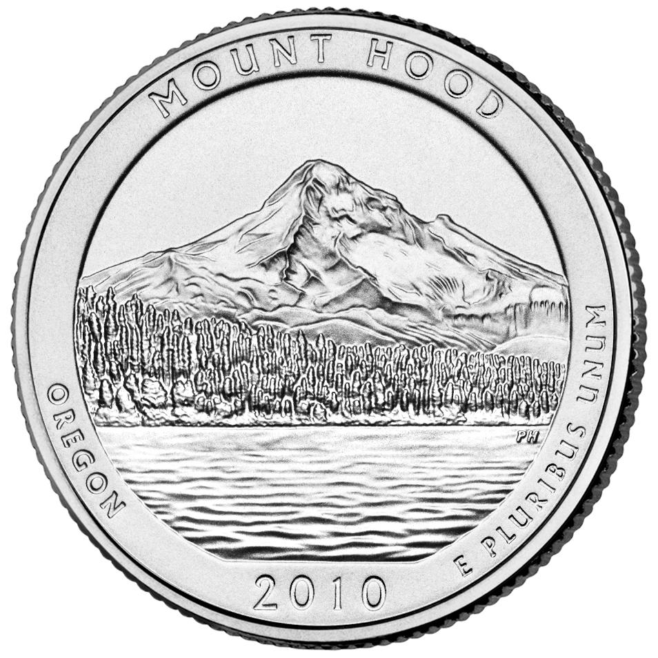 2010 Mount Hood National Forest 25 Cent reverse