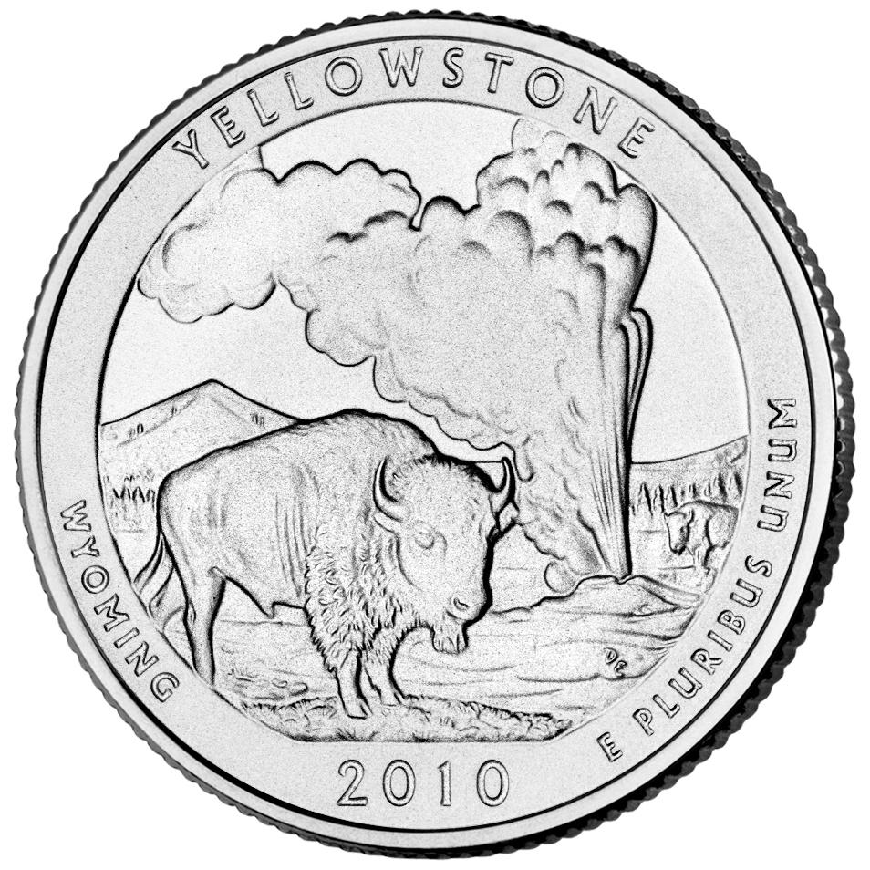 2010 Yellowstone National Park 25 Cent reverse