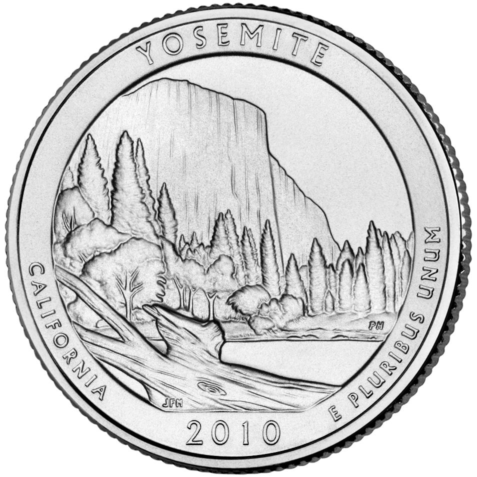 2010 Yosemite National Park 25 Cent reverse