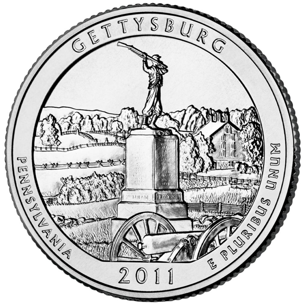 2011 Gettysburg National Military Park 25 Cent reverse