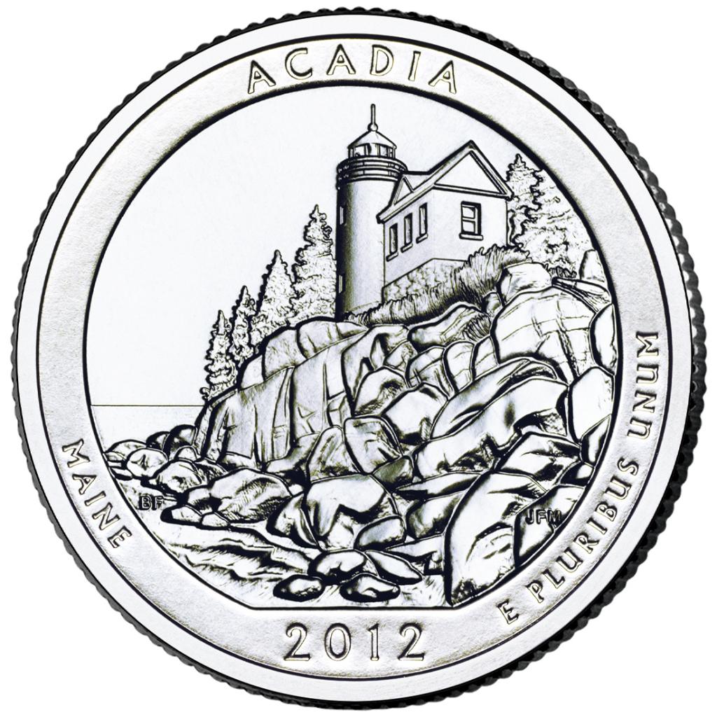 2012 Acadia National Park 25 Cent reverse