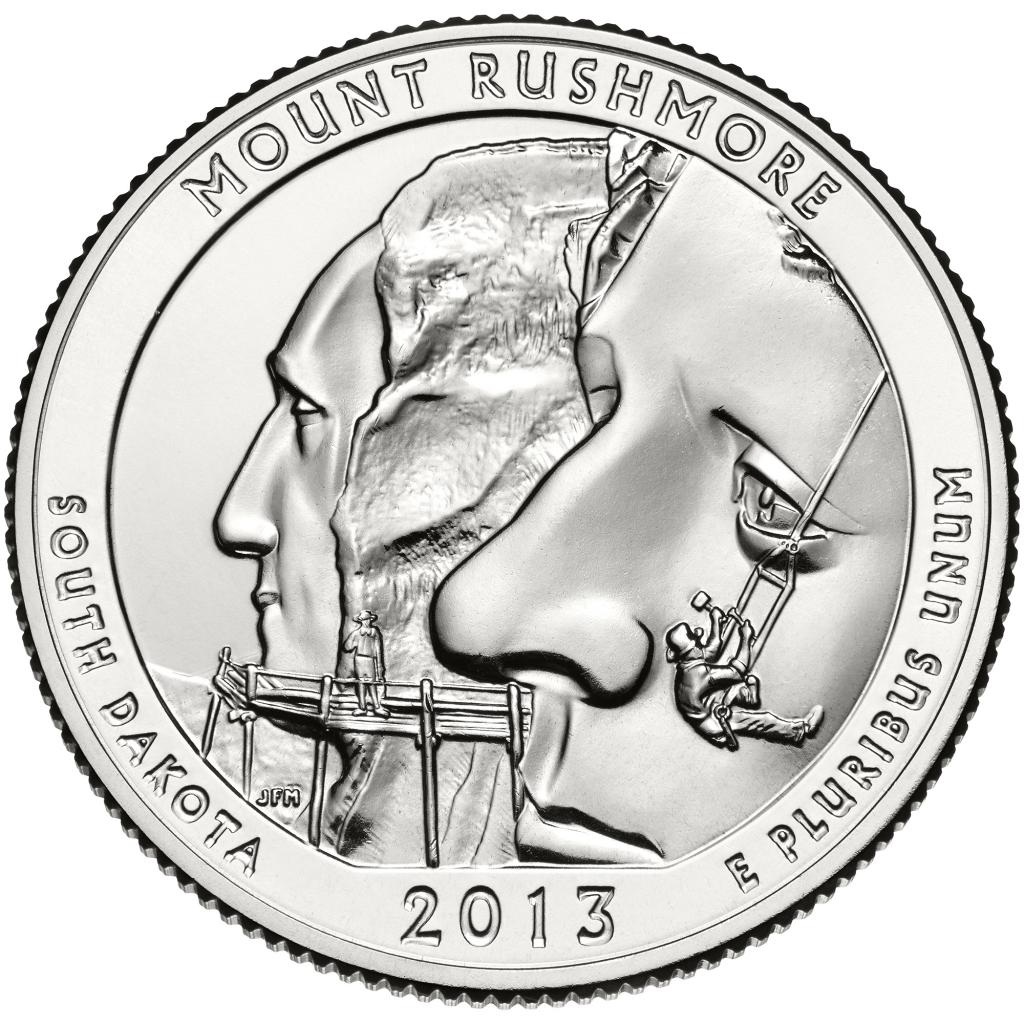 2013 Mount Rushmore National Memorial 25 Cent reverse