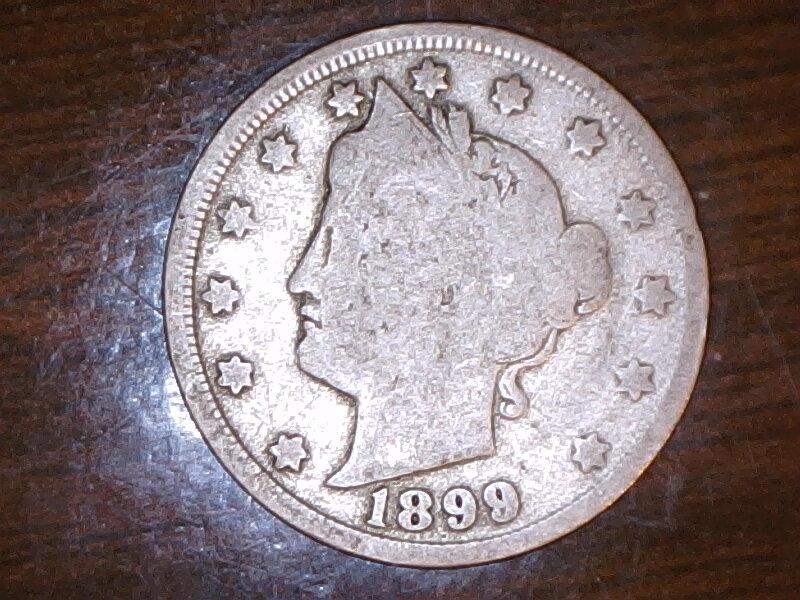 1899 "V" Nickel 5 Cent obverse