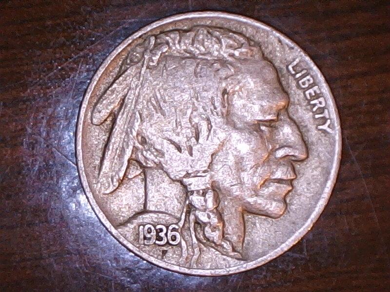 1936 Indian Nickel 5 Cent obverse