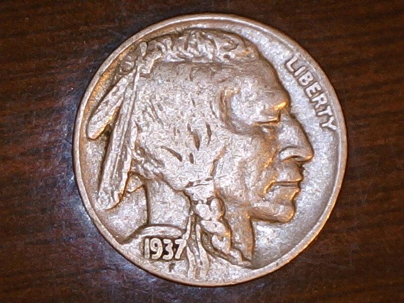 1937 Indian Nickel 5 Cent obverse