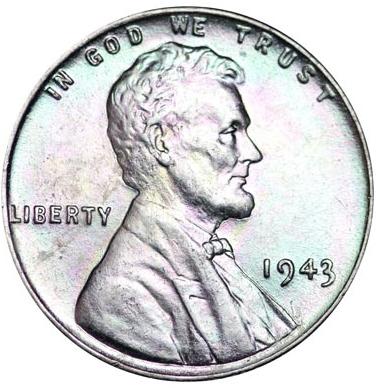 1943 Wheat Cent 1 Cent obverse