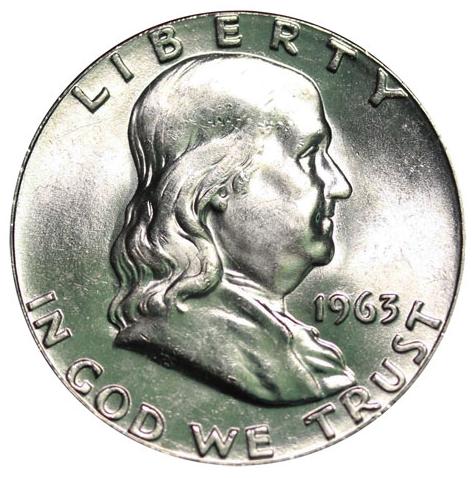1963 Franklin 50 Cent obverse
