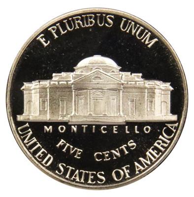 1997 Monticello 5 Cent reverse