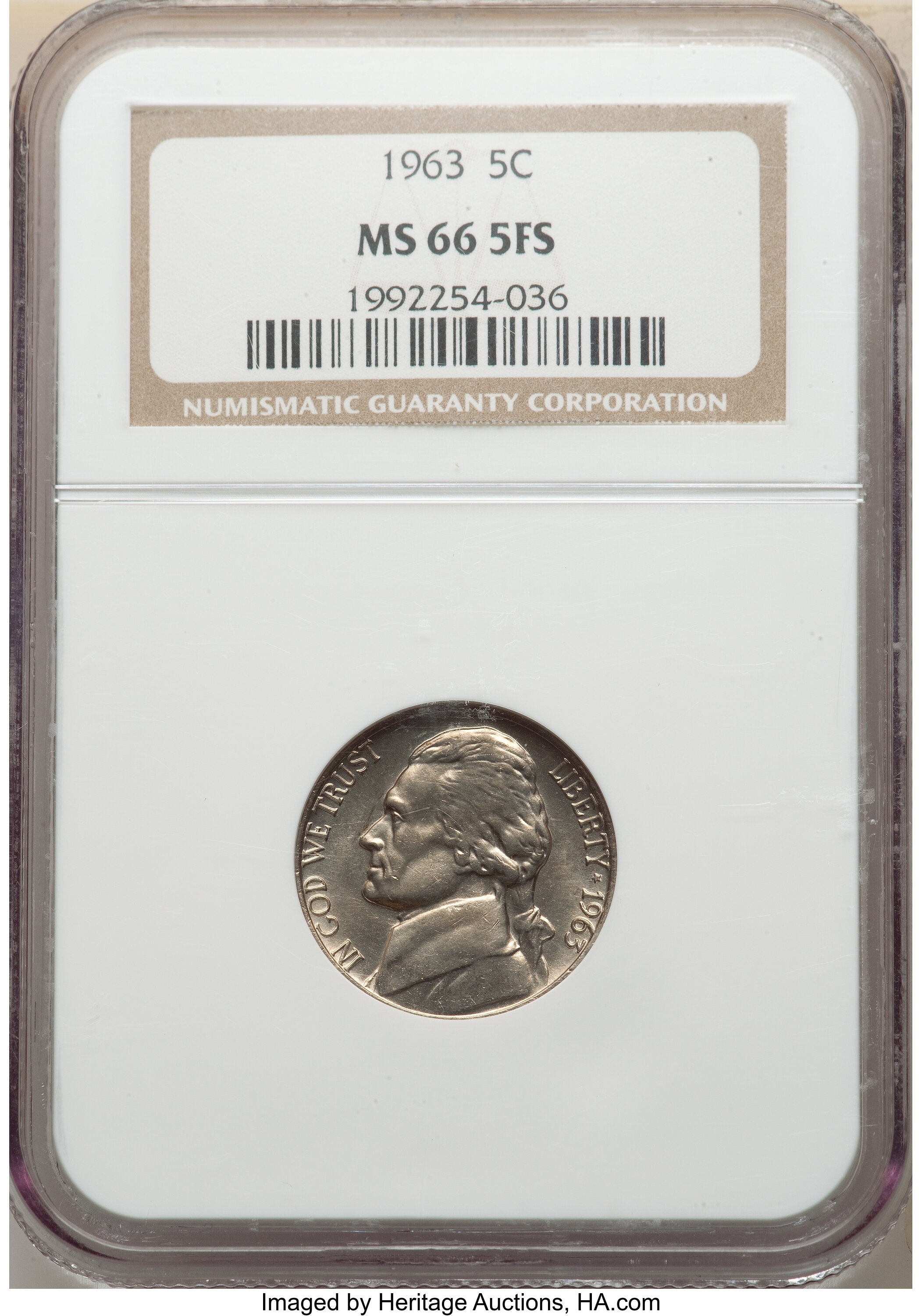 1963 5C Full Steps Jefferson Nickel MS 66 NGC.
