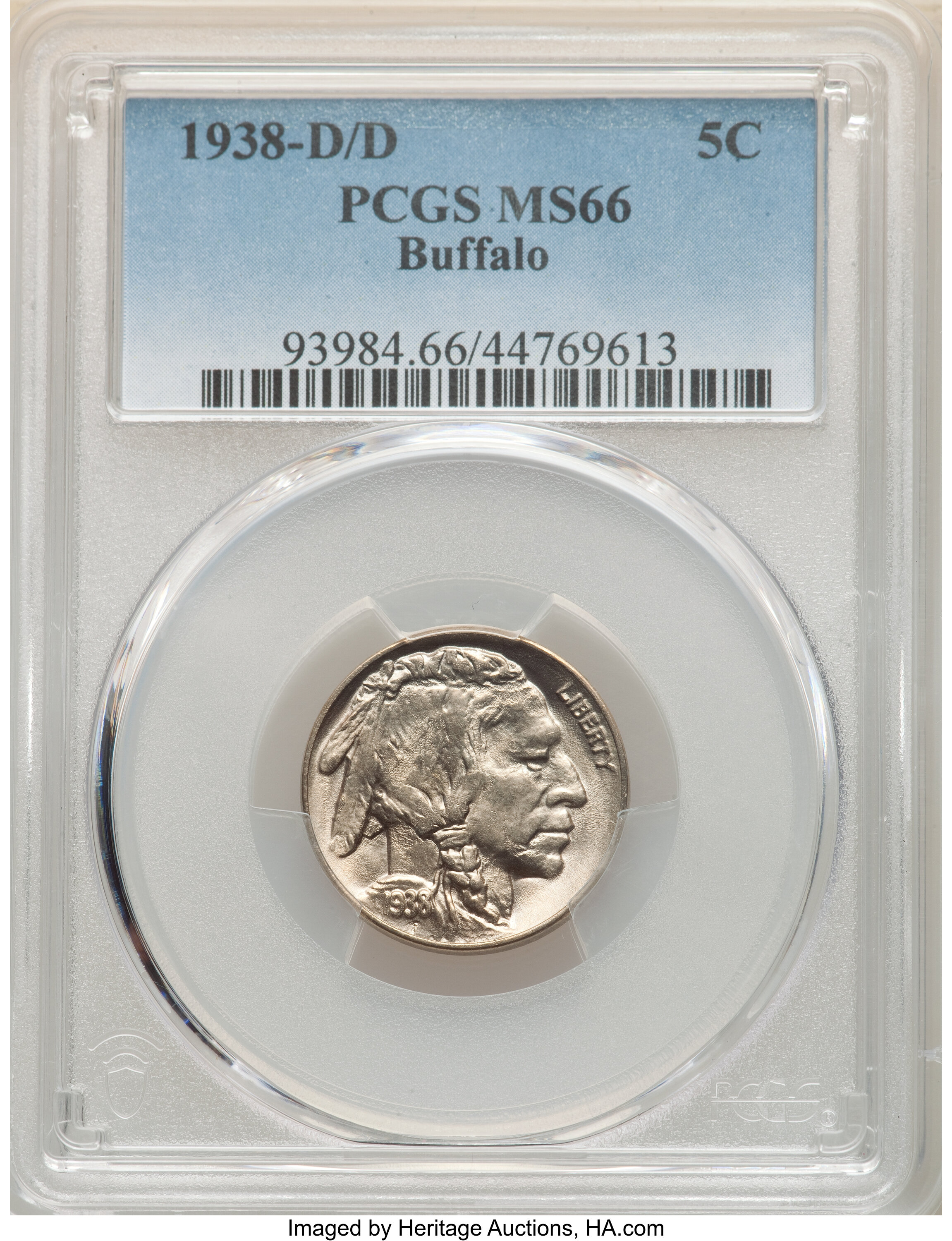 1938-D/D 5C Buffalo Nickel MS 66